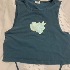 Sunday Best Teal Tank with Floral Design